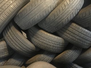 Used Tires stacked for disposal